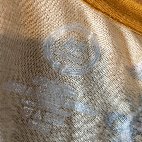 Maurices size large mustard tee with floral design. - Picture 3 of 4